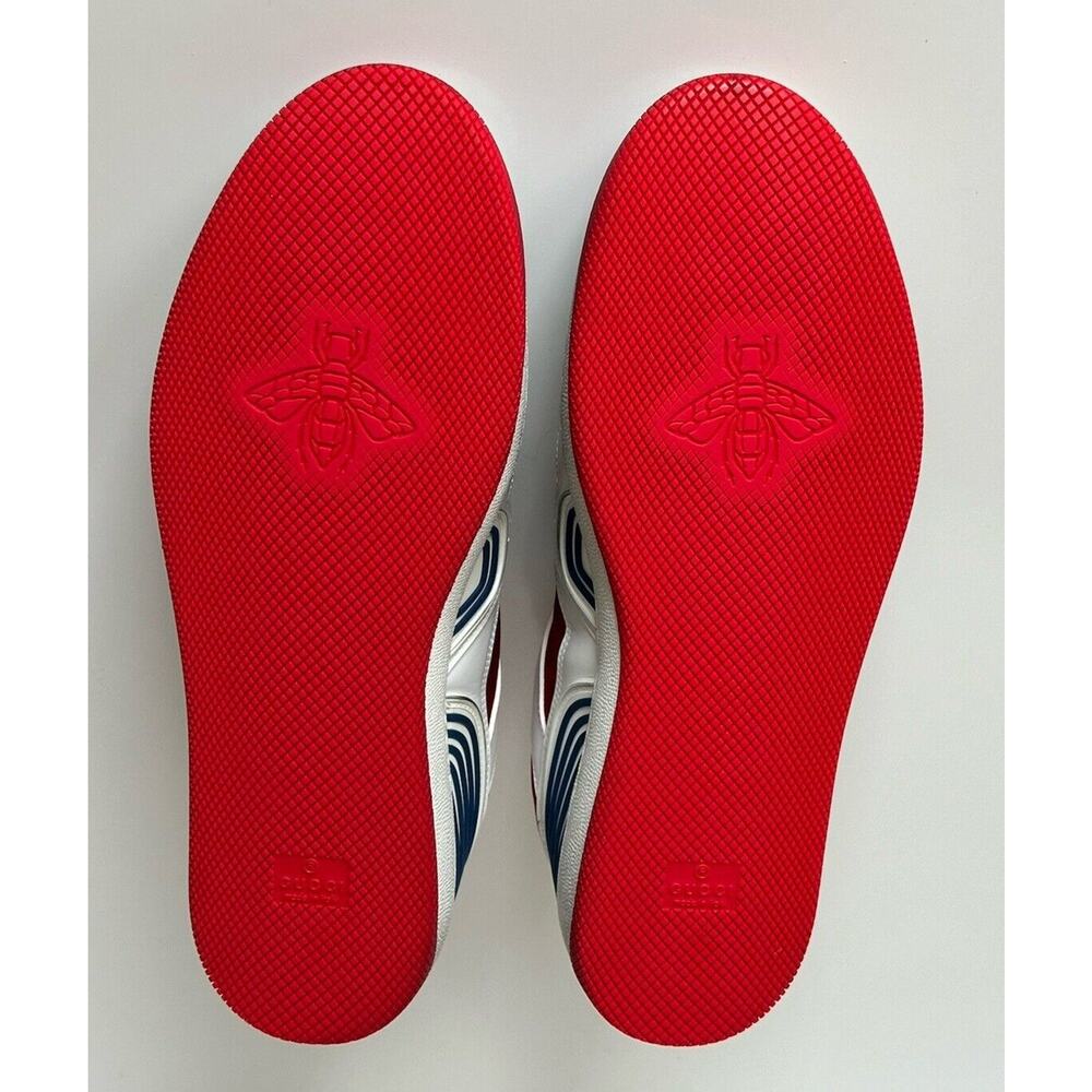Gucci Men's Low-top White/Red Leather Sneakers 11.5 US (Gucci 11G) 697882 NIB IT - Picture 10 of 14